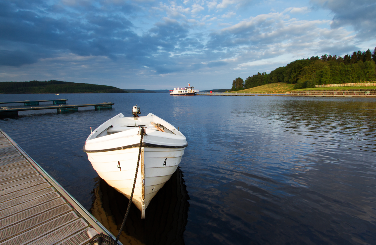 Pleasure boats at Kielder Waterside
